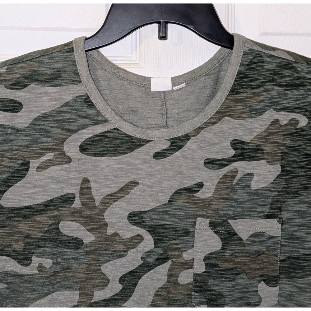 GAP Women XL Green Camouflage Short Sleeve Cotton Slub T-Shirt Shift Dress NWOT - Picture 5 of 8